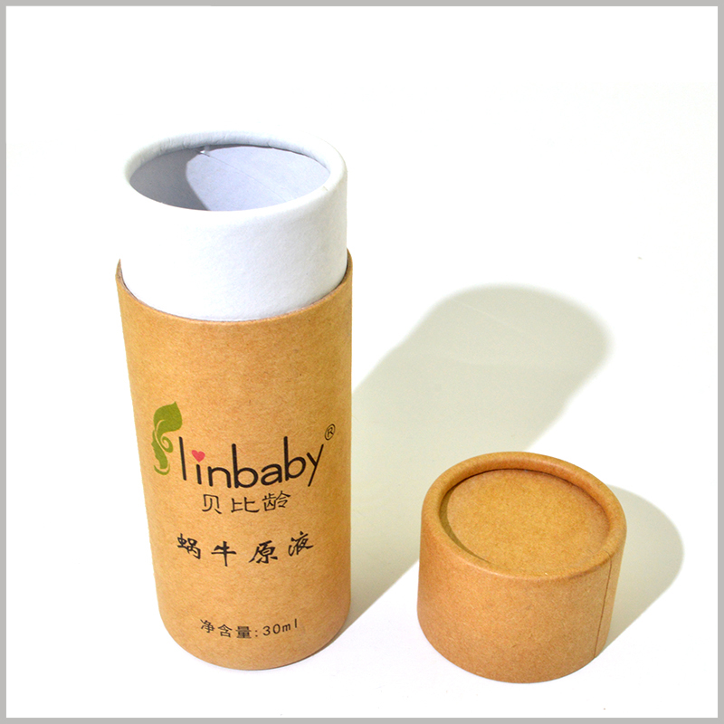 Small kraft paper tube for 30ml skin care boxes packaging.Product and brand information can be printed directly on kraft paper.