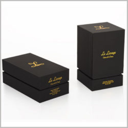black small skin care product packaging boxes wholesale.Product packaging styles are very simple, but special materials and bronzing printing make packaging high-end and luxurious.