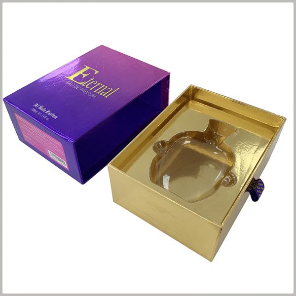 luxury empty gift boxes with insert for 100ml perfume packaging.Customized high-end packaging can greatly help the value of perfume