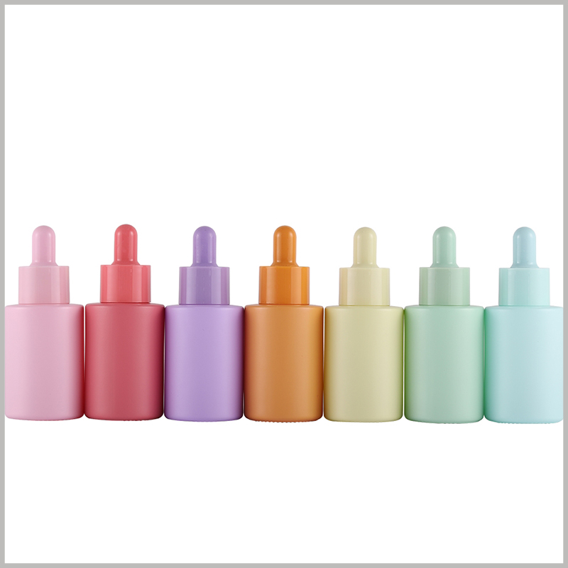 30ml Macaron Essential Oil Dropper Bottle. There are a variety of colors to choose from, such as pink, yellow, green, blue, purple and so on.