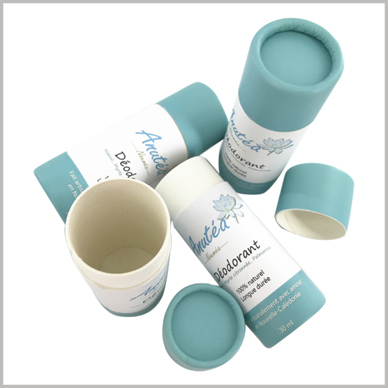 30ml deodorant cardboard push up tube packaging. The bottom of the deodorant tube packaging is very thick, bears heavy weight, and is durable.