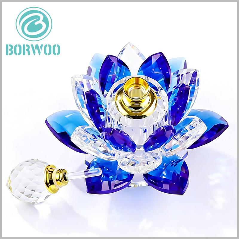 Colorful K9 Crystal Lotus Perfume Bottle for Home & Car Decoration