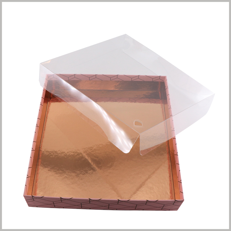 5 sticks makeup brushes packaging boxes with windows. The windows of the entire cosmetics boxes packaging formed by transparent PVC have low manufacturing cost.