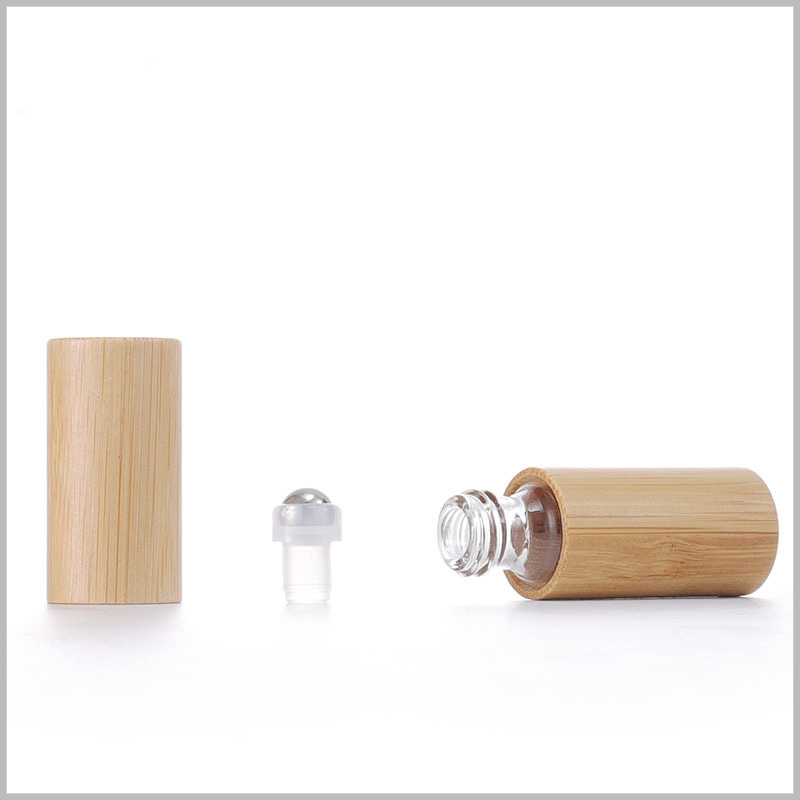 5ml bamboo rollerball essential oils bottles with steelball