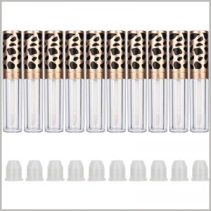 5ml lip gloss tube bottle with Leopard Print