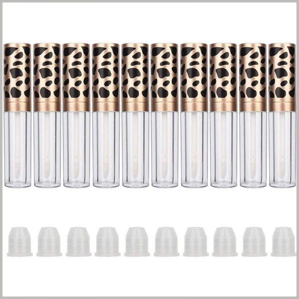 5ml lip gloss tube bottle with Leopard Print