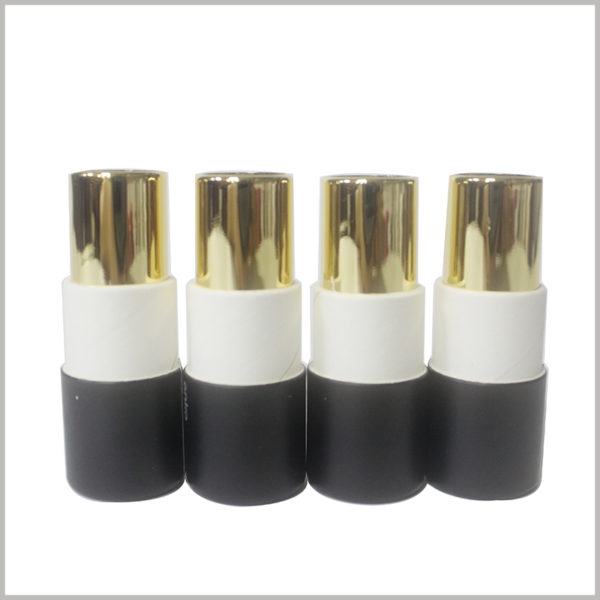 Black paper empty lipstick tube packaging. Custom packaging is used for lipstick. The paper lipstick tube adopts a unified specification, so there is no need to worry about the mismatch between the product and the packaging.