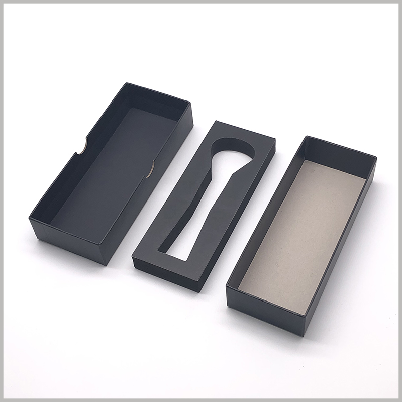 Black small cardboard boxes with eva insert. 1000gsm gray board paper has become the main raw material for cardboard boxes, and the packaging can withstand certain external pressure.