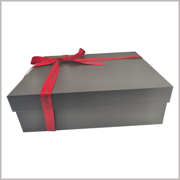 Black wig large gift box packaging with printed ribbon