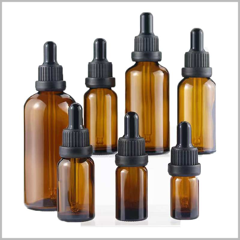 Brown essential oil glass dropper bottles, amber essential oil bottles can prevent light and UV rays from adversely affecting the essential oil liquid inside.