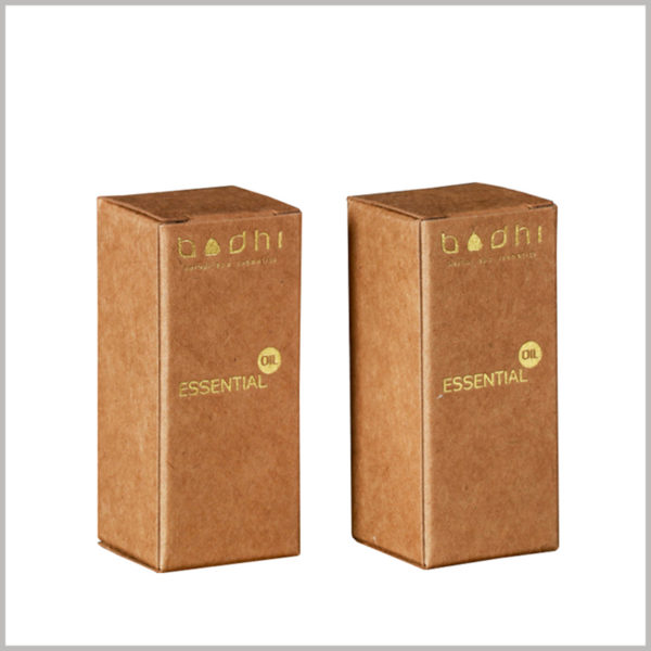 Brown kraft paper packaging for 10ml essential oil boxes. Customized essential oil packaging can print relevant information on the front bronzing for effective promotional materials.
