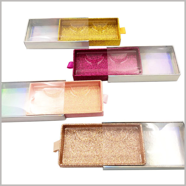 Custom Cardboard eyelash packaging box with window and ribbon wholesale