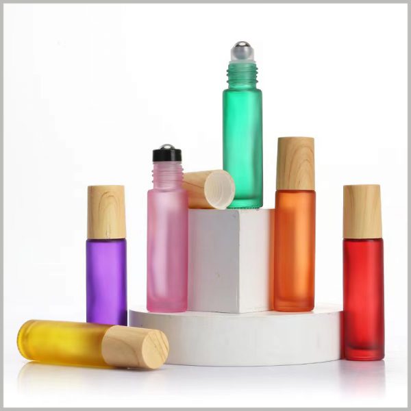 Color essential oil roller bottles with metal ball