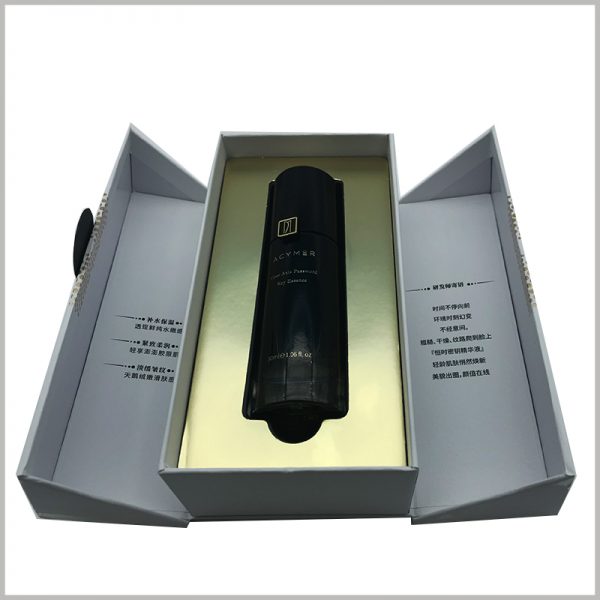 Custom 30ml skincare packaging with creative opening method, will impress customers and recognize the brand.