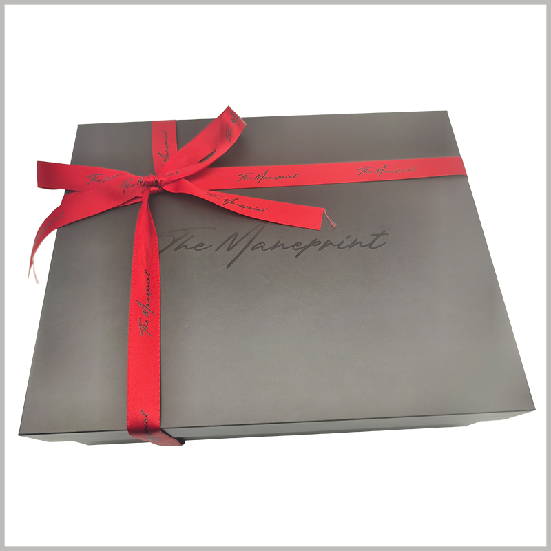 Custom Black wig gift box packaging with printed ribbon wholesale