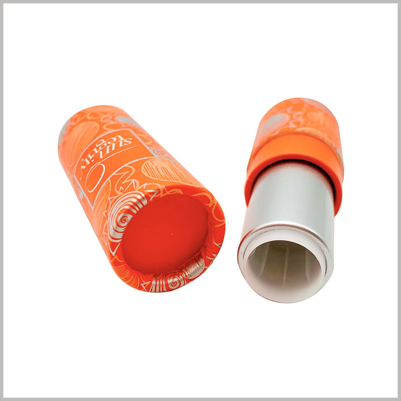 Custom Orange sunscreen lipstick tube empty. High-quality product packaging helps to reflect the value of the product; customized packaging and printing content will reflect product differentiation.
