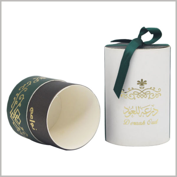 Custom paper tube gift boxes packaging wholesale. In the body part of the paper tube, the value of perfume is more prominent with the patterns and words formed by the printing of bronzing.