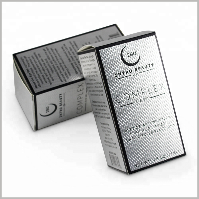 Custom skincare packaging for 15ml eye gel cream boxes. By customizing the printed content of the package, customers can quickly understand the product and make a purchase decision.