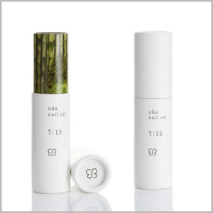 Custom white paper tube for nail polish packaging. Nail polish packaging design has reference significance, packaging design meets people's aesthetic requirements for simplicity and fashion.