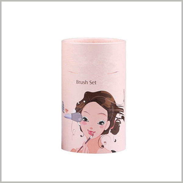 Cute cardboard round tubes for makeup brush packaging