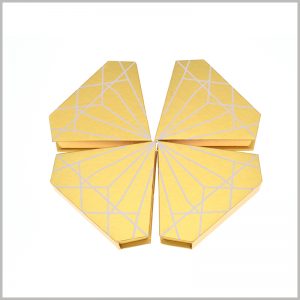 Diamond-shaped creative package for eyelashes boxes.This package looks like a golden "diamond", attracting a lot of consumers' favors and generating the impulse to buy.