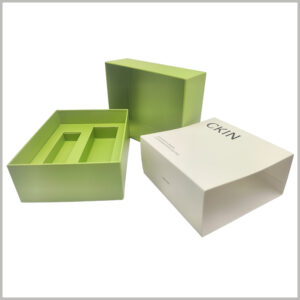 Dual-bottle Skincare packaging Set with Paper Insert wholesale, with the clever design of paper insert, can hold multiple bottles of skincare products of different capacities and sizes