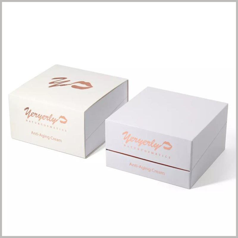 Facial cream packaging boxes with bronzing logo