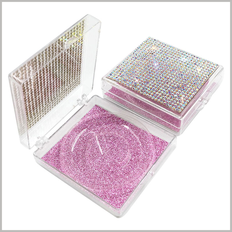 False eyelash packaging with crystal decoration