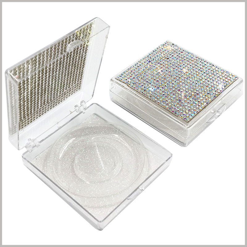 False eyelashes boxes with crystal decoration