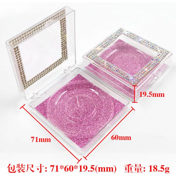 False eyelashes packaging with crystal decoration