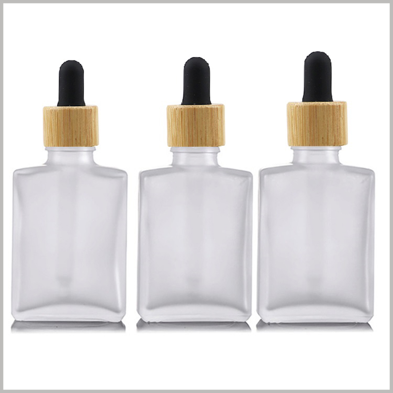 Flat square frosted essential oil dropper bottle. 30ml scrub essential oil bottle, just need to easily squeeze the dropper to use the essential oil.