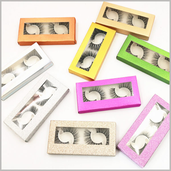 Foldable eyeslash packaging with window for pack of 2 pairs. 2 pairs of false eyelashes are available in a variety of colors and can be used directly for wholesale and sales. Please tell us your favorite eyelash boxes style.
