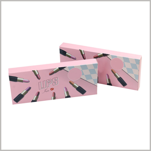 Foldable packaging for 8 sticks of lipstick boxes. CMYK printing can reflect the information that the product wants to advertise in the lipstick packaging and promote the product publicity.