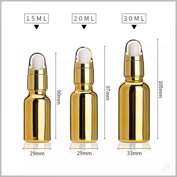 Golden Essential Oil Dropper Bottles wholesale