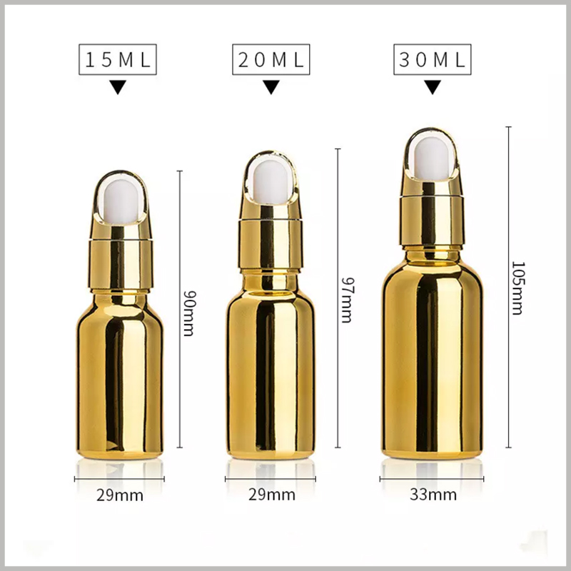 Golden Essential Oil Dropper Bottles wholesale