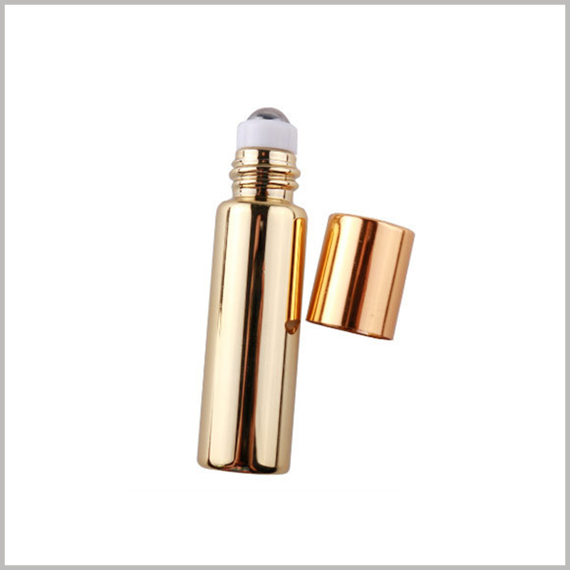 Golden UV Glass essential oil roller ball bottles are a good container for essential oils or perfumes.