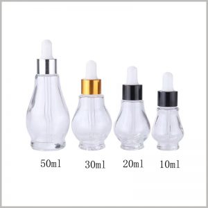 Gourd-shaped clear dropper bottle for essential oils