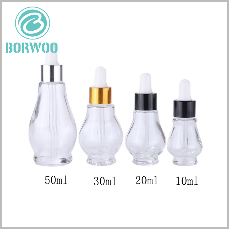 Gourd-shaped clear dropper bottle for essential oils wholesale