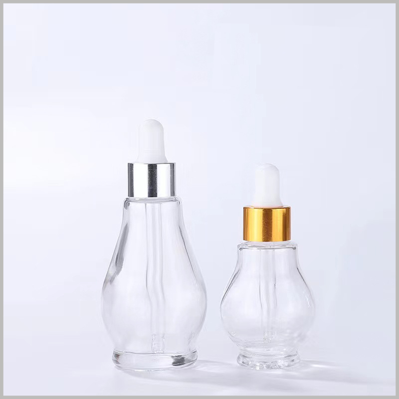Gourd-shaped clear glass dropper bottle for essential oils