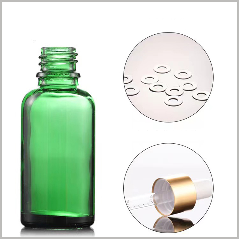 Green Essential Oil Dropper Bottles wholesale. There is a leak-proof ring inside the lid, which can better prevent the liquid from leaking out.