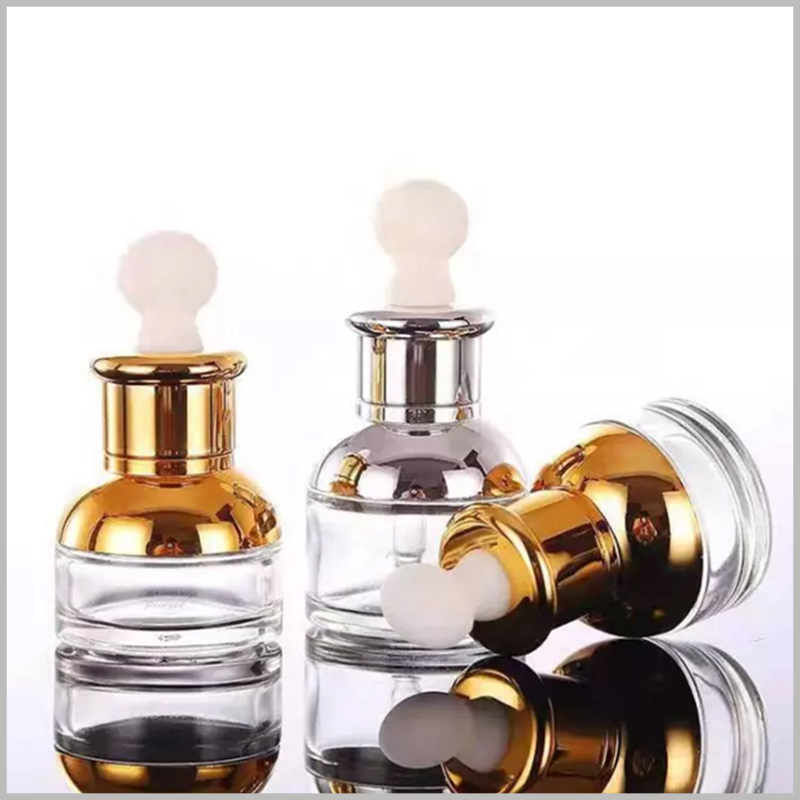 High Grade Transparent essential oil Dropper Bottle wholesale, the large diameter essential oil bottle makes the height reduced.