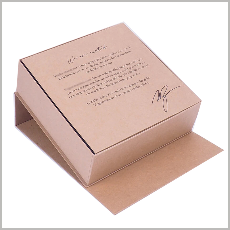 Kraft paper packaging boxes with printing. Custom perfume packaging can print the words and patterns that you want to express, which is the most cost-effective way to promote products.