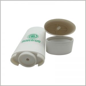 Oval paper tube deodorant packaging with twist up, which can solve the problem that the oval paper tube deodorant packaging is difficult to push or cannot be pushed in the opposite direction
