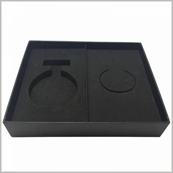 Perfume packaging boxes with jewel. The EVA insert inside the customized box is used to fix the product.