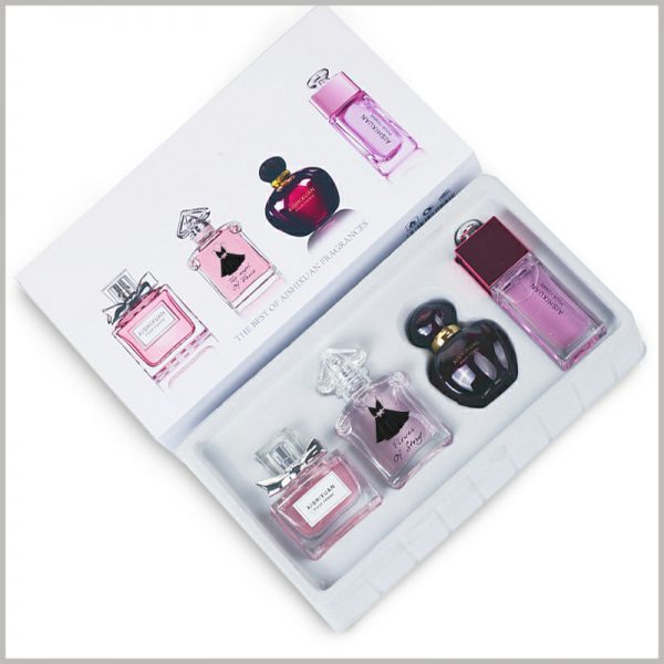 Perfume packaging with blister inserts