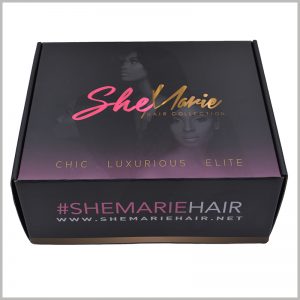 Printed corrugated packaging for hair boxes. Corrugated paper packaging is lightweight and very suitable for wig packaging.