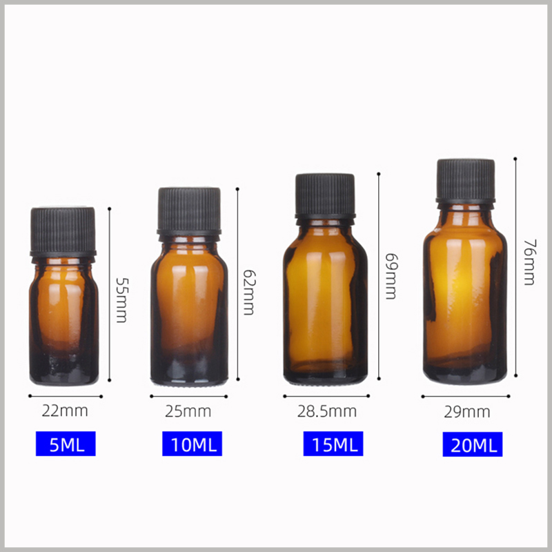 Small Glass Essential Oil Bottles With Orifice and Cap