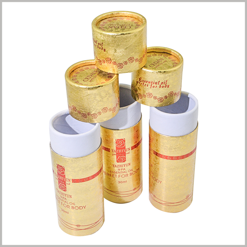 Small cardboard tubes for 30ml body oil packaging wholesale. The specific packaging design content is reflected in the paper tube through printing, which plays a role in promoting the product and brand.