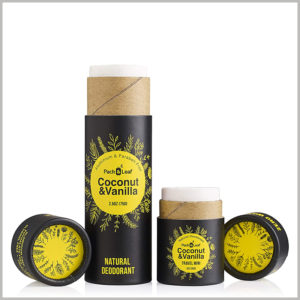 Small round packaging for 75g coconut vanilla deodorant box
