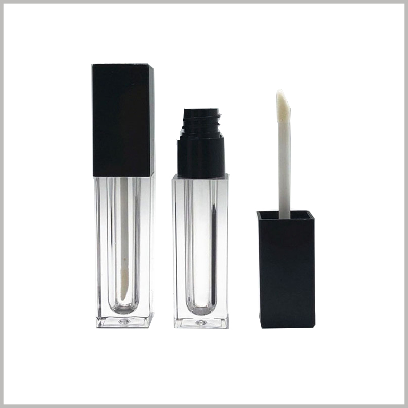 Square lip gloss tubes bottles wholesale.The lip gloss is made of ABS, so it is possible to stick to it.